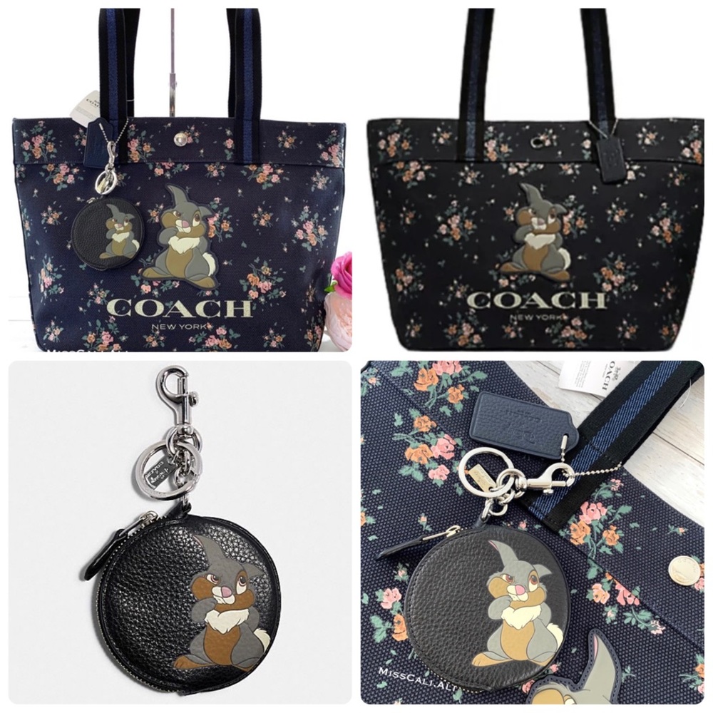 NWT COACH X Disney Limited Edition Thumper Tote Bag & Coin Bag Set - Picture 2 of 16